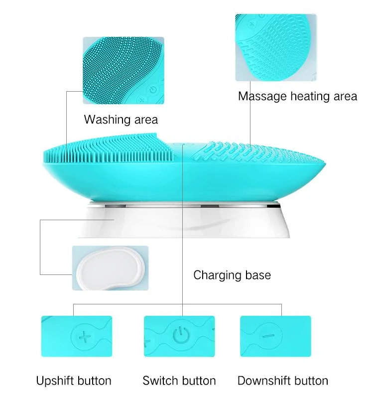 Oscillation Cleansing Brush High Frequency Food Grade Ultrasonic Household Face Electric Exfoliating Cleaning Brush