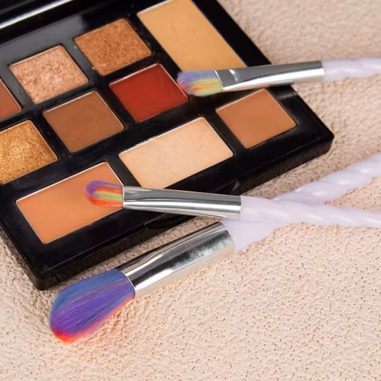 Pincel de maquiagem para base profissional roxo claro, creme em pó, blush, alça espiral