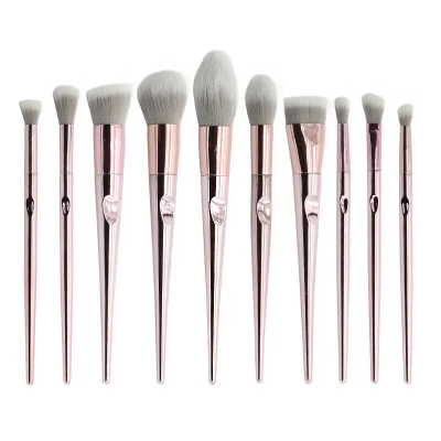 10 PCS Conjunto de pincéis de maquiagem para base cosmética ferramenta de pincéis para mistura de lábios